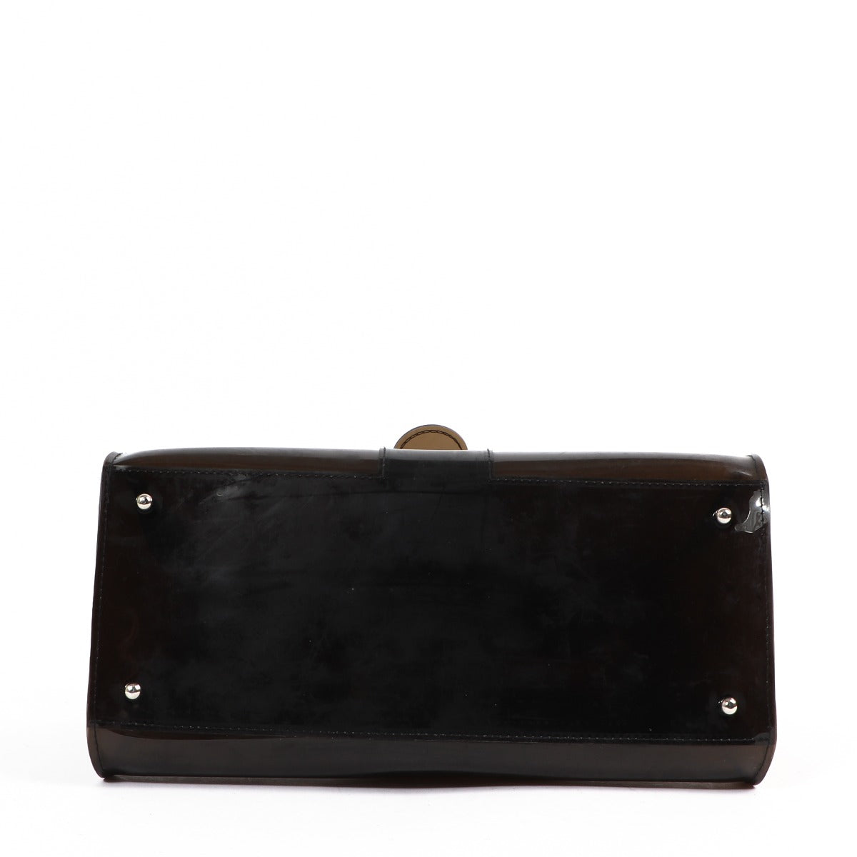 Buy a vintage second-hand Delvaux Black Vinyl Brillant Troublant Top Handle Bag in good condition at Labellov in Antwerp.