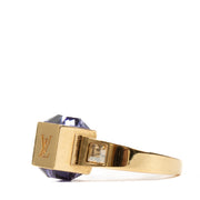 shop 100% authentic second hand Louis Vuitton Gold Gamble Cube Crystal Ring - Size 56 on Labellov.com