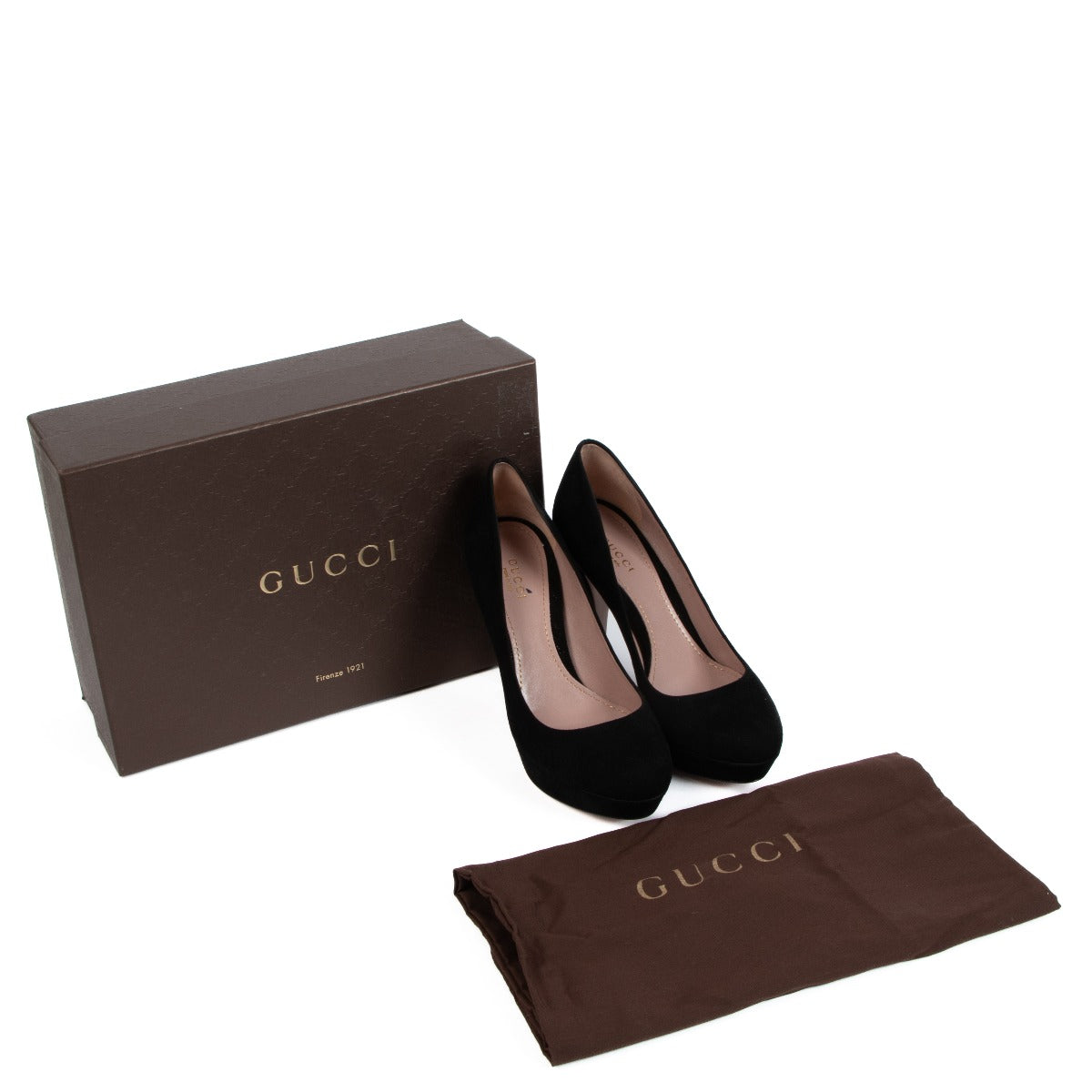 Gucci Black Suede Platform Pumps