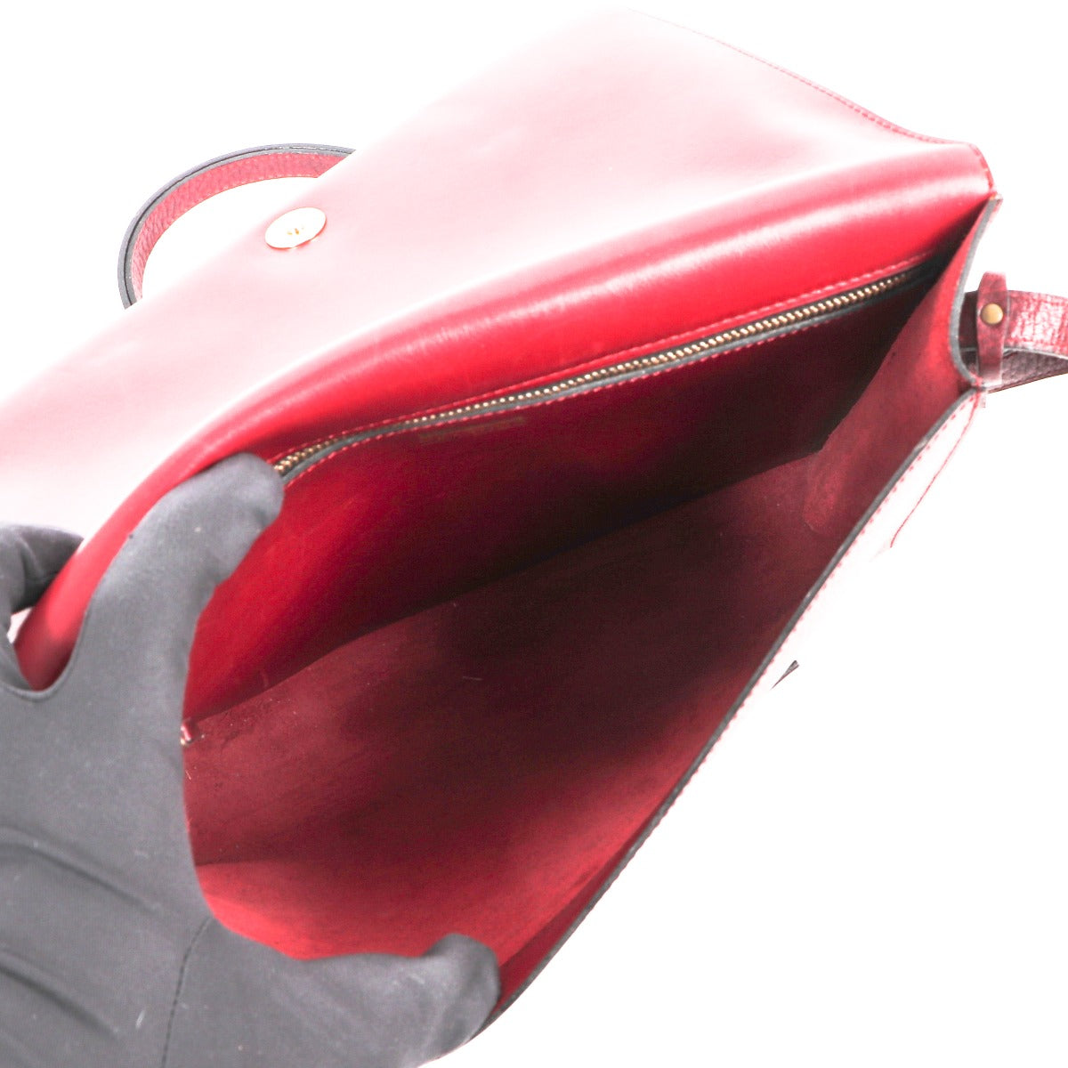 Delvaux Burgundy Leather Vintage Crossbody Bag