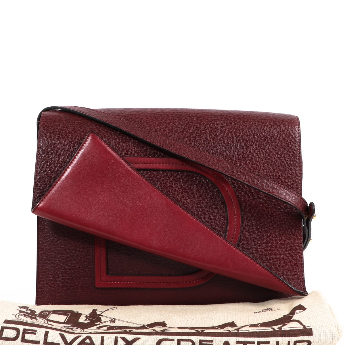 Delvaux Burgundy Leather Vintage Crossbody Bag