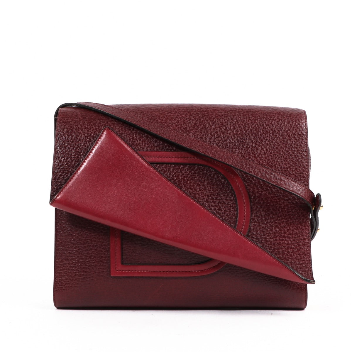 Delvaux Burgundy Leather Vintage Crossbody Bag