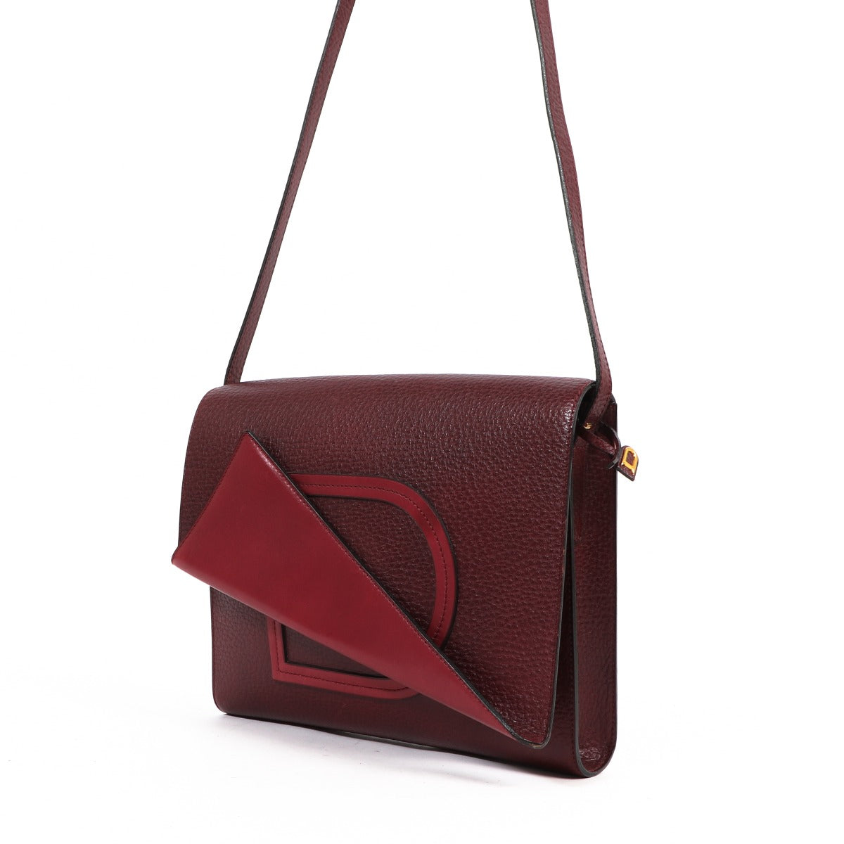 Delvaux Burgundy Leather Vintage Crossbody Bag