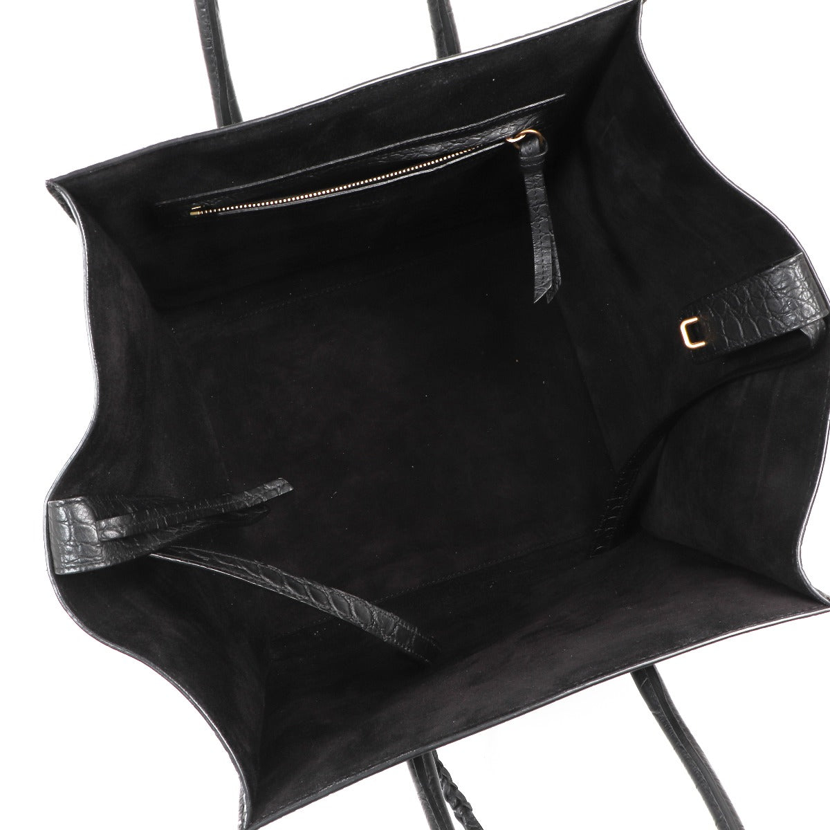 Celine Crocodile-Embossed Medium Luggage Phantom Tote Bag