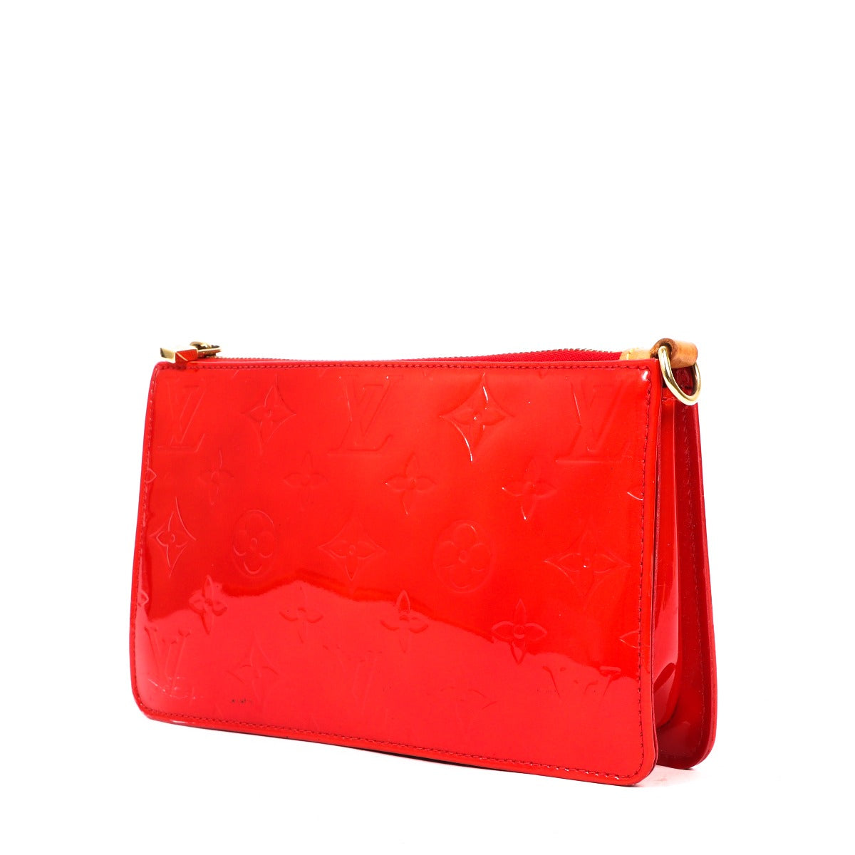 Buy an authentic second-hand Louis Vuitton Red Monogram Vernis Lexington Pochette Shoulderbag in very good condition at Labellov in Antwerp.