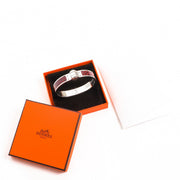 Buy a Hermès Alligator Charnière Cuir Palladium - Plated Hinged Bracelet in very good condition at Labellov in Antwerp.