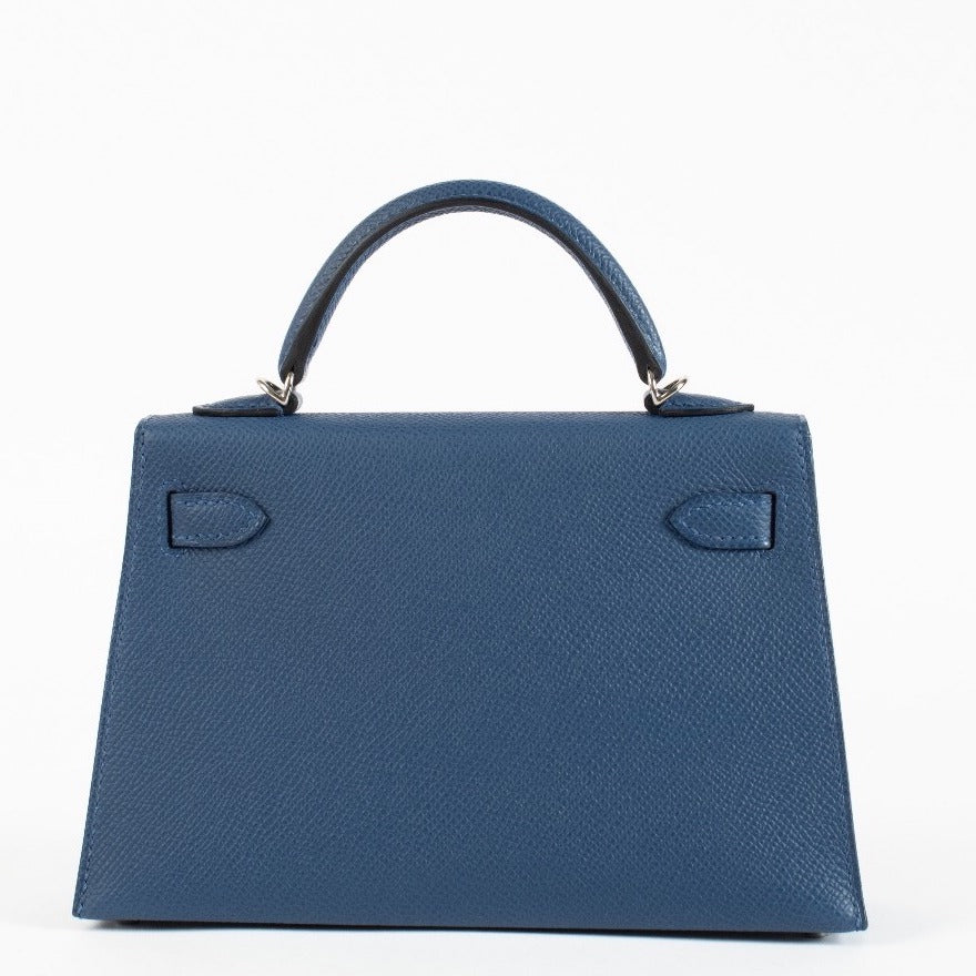 Hermès Kelly Mini II Bleu Tie Epsom Electrum Hardware