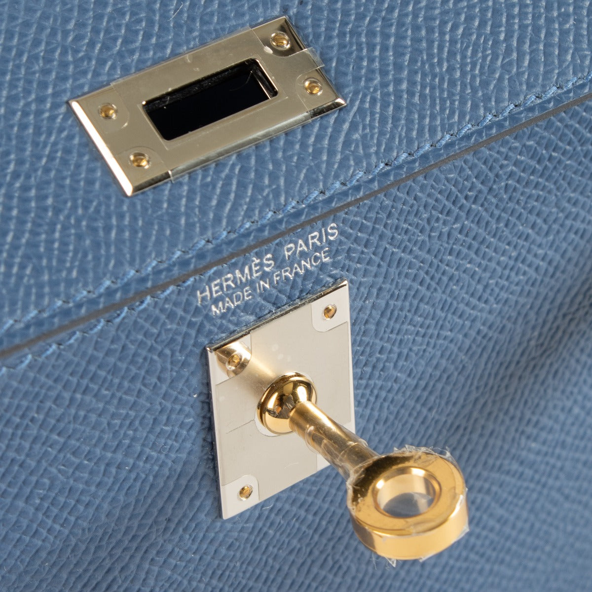 Hermès Kelly Mini II Bleu Tie Epsom Electrum Hardware