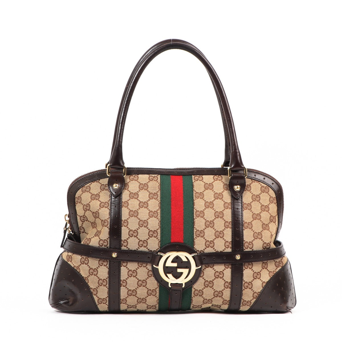 Gucci Interlocking G Web GG Canvas Reins Shoulder Bag