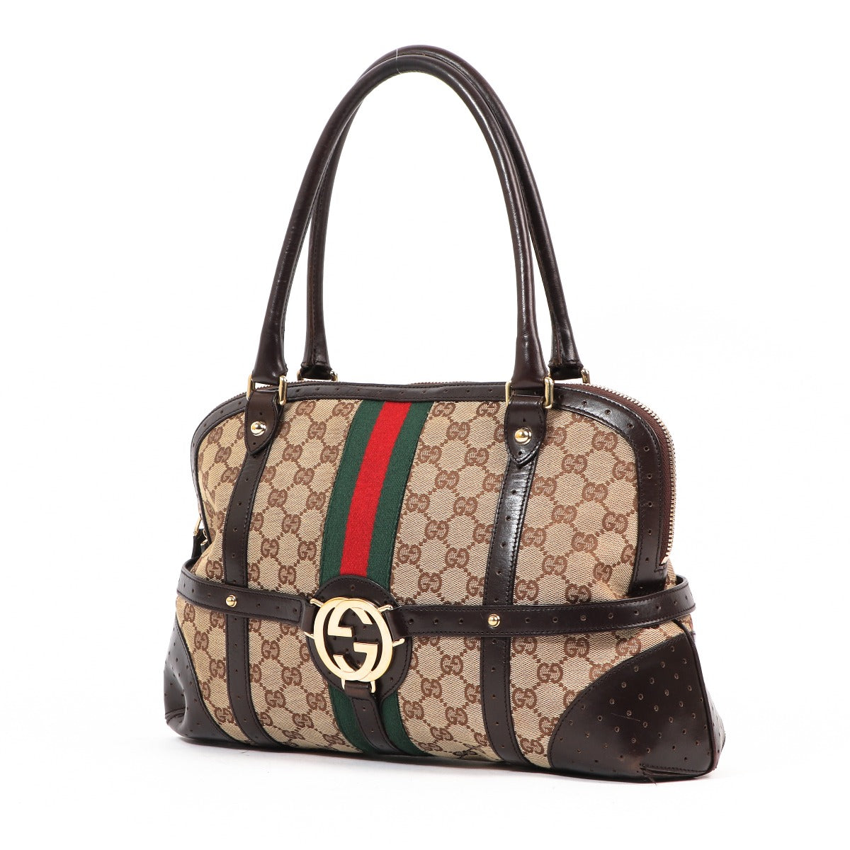 Sac bandoulière Gucci Interlocking G Web en toile GG Reins
