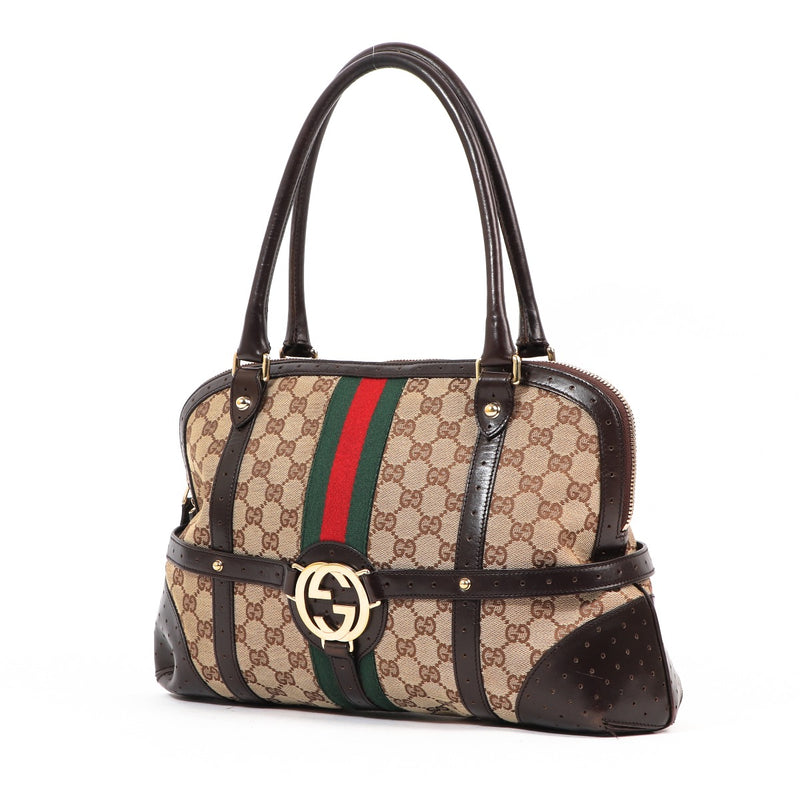 Gucci Interlocking G Web GG Canvas Reins Shoulder Bag