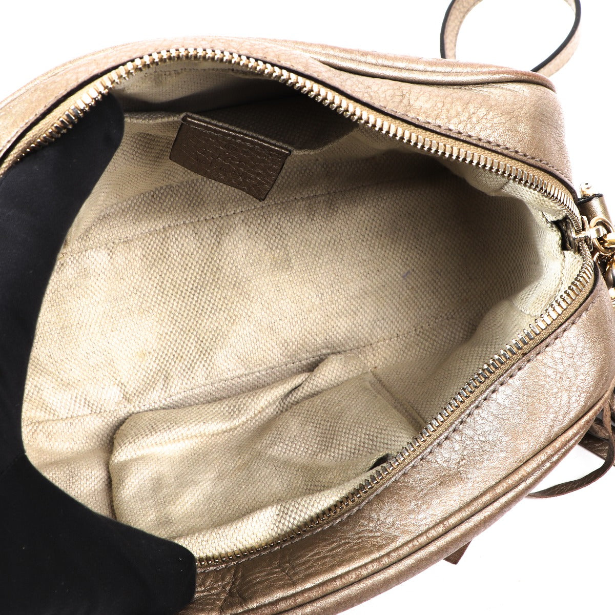 Gucci Metallic Brons Soho Disco Crossbody Tas