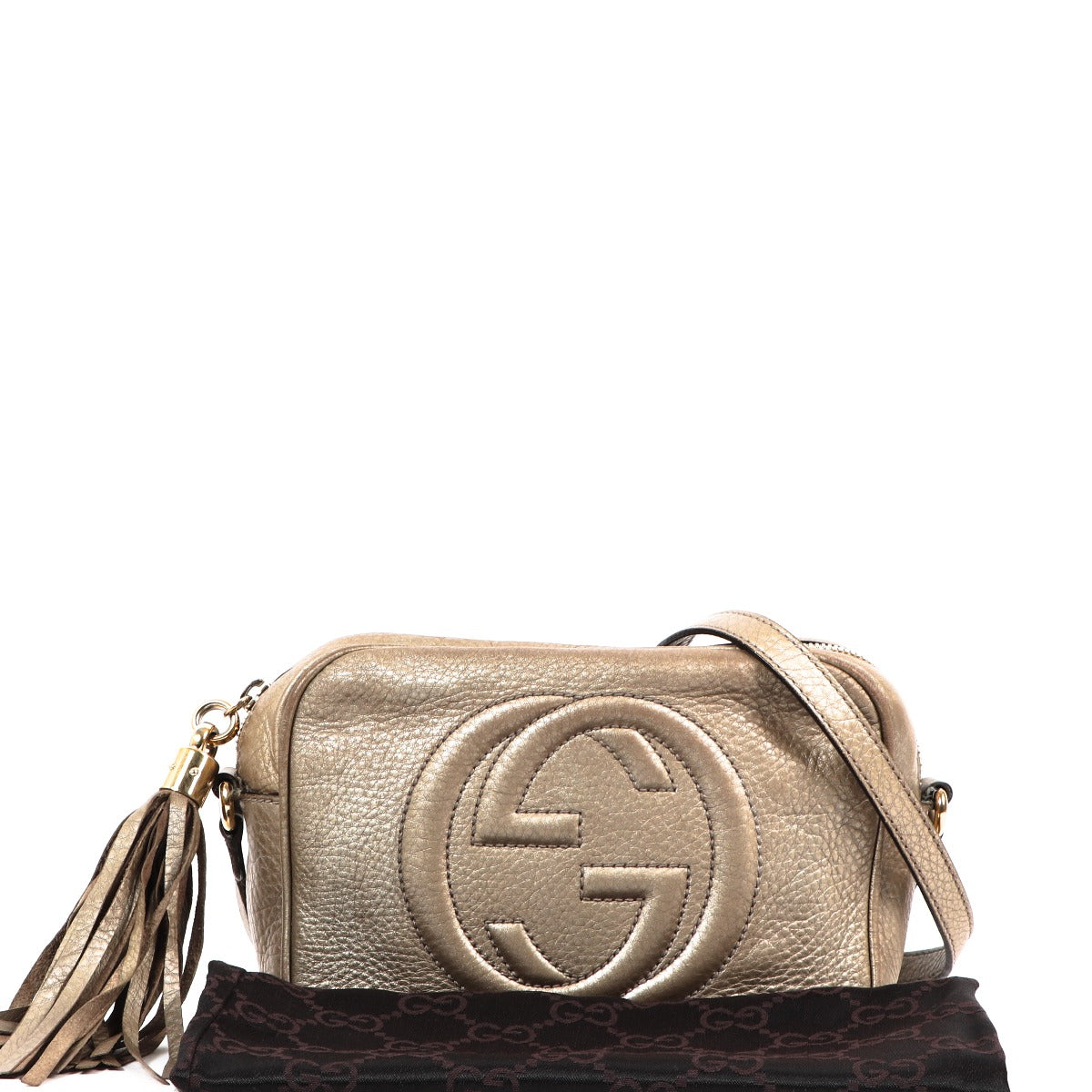 Gucci Metallic Bronze Soho Disco Crossbody Bag