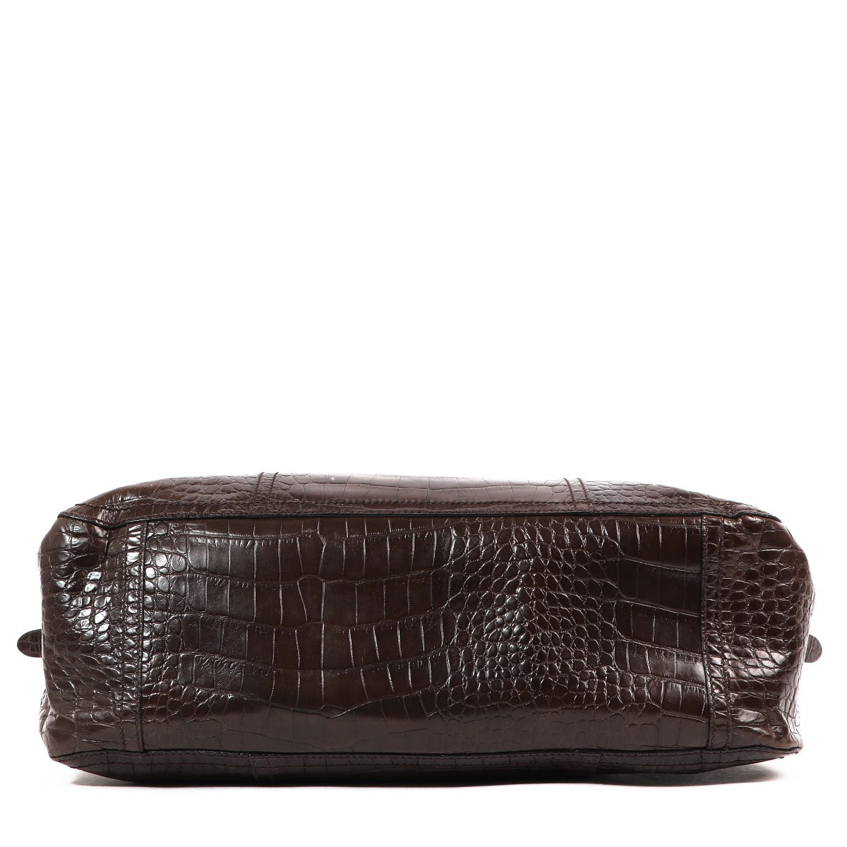 Sac porté épaule Prada marron à imprimé crocodile