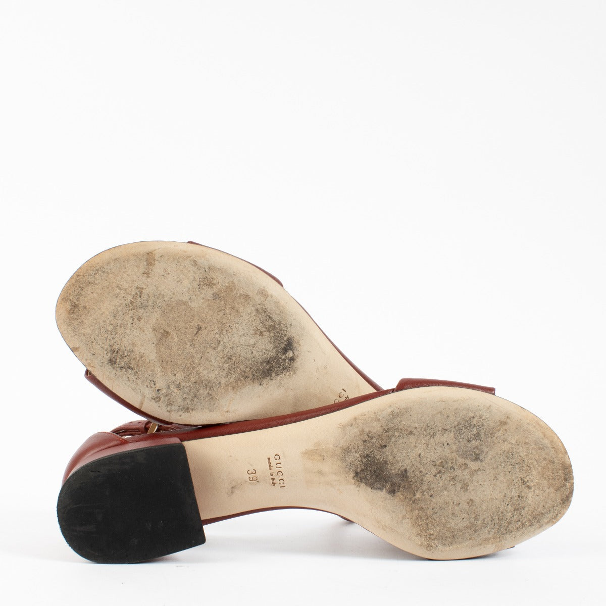 shop 100% authentic second hand Gucci Red Horsebit Sandals - Size 39 on Labellov.com
