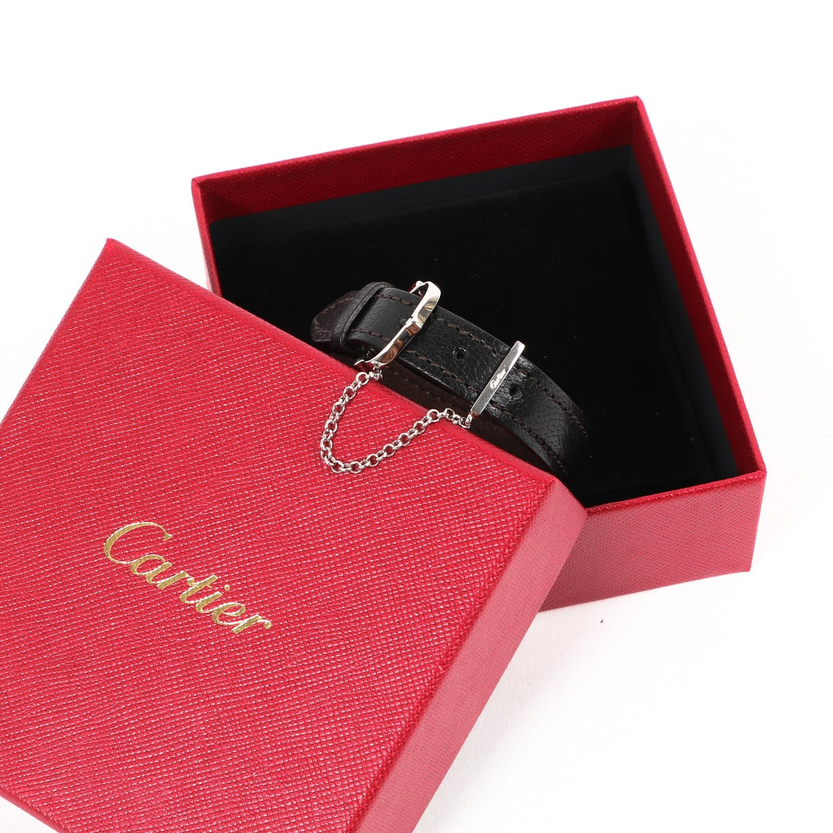 Cartier Black Leather Bracelet