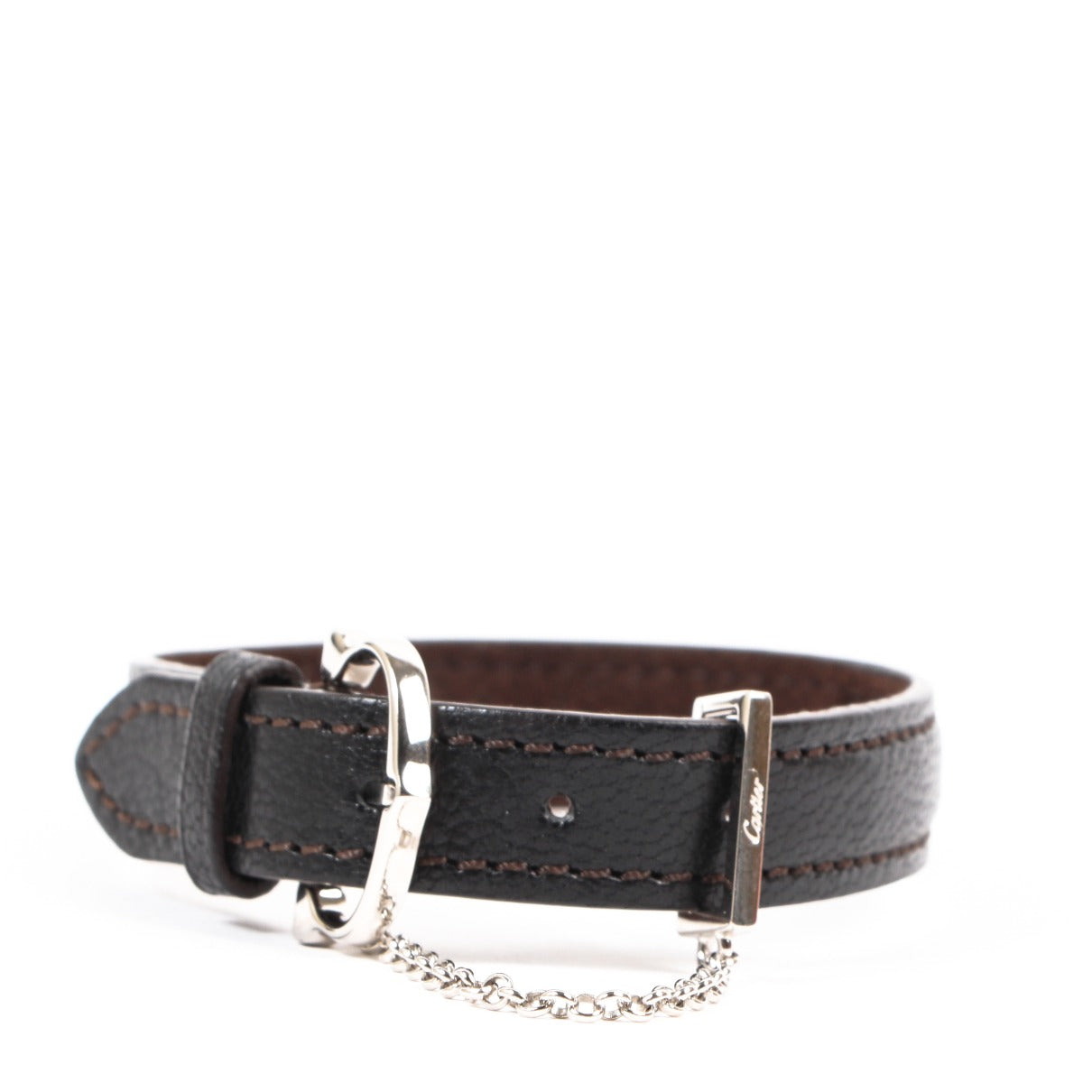 Cartier Black Leather Bracelet