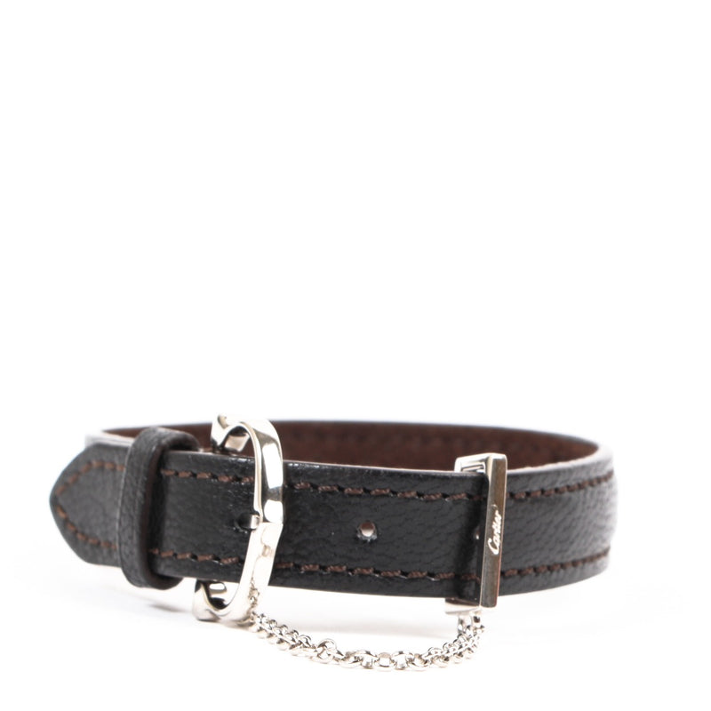 Cartier Black Leather Bracelet