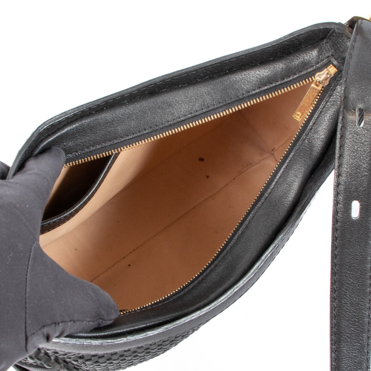 Sac Delvaux Panier Grand Place en Toile De Cuir Noire