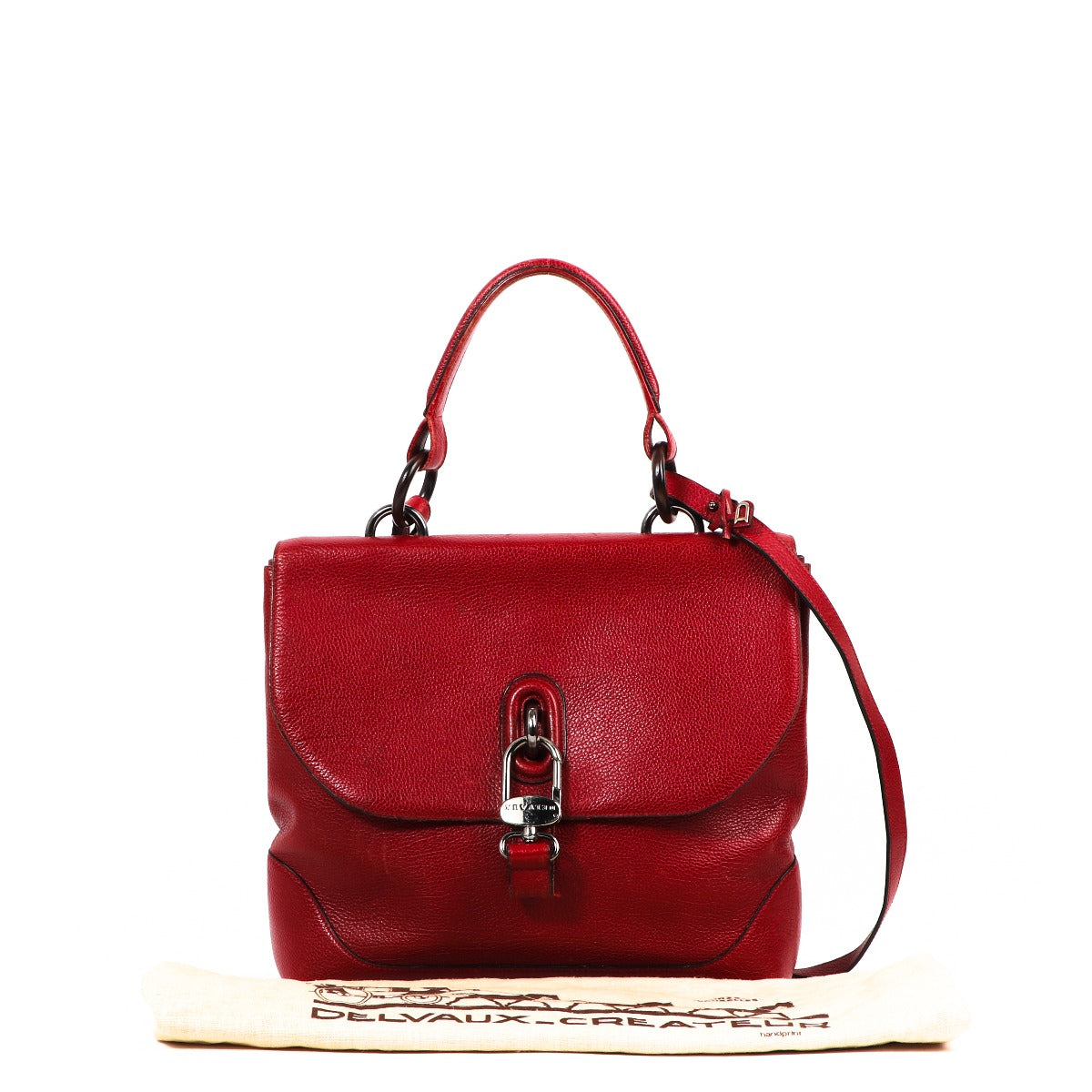 Delvaux Red Leather Vintage Shoulder Bag