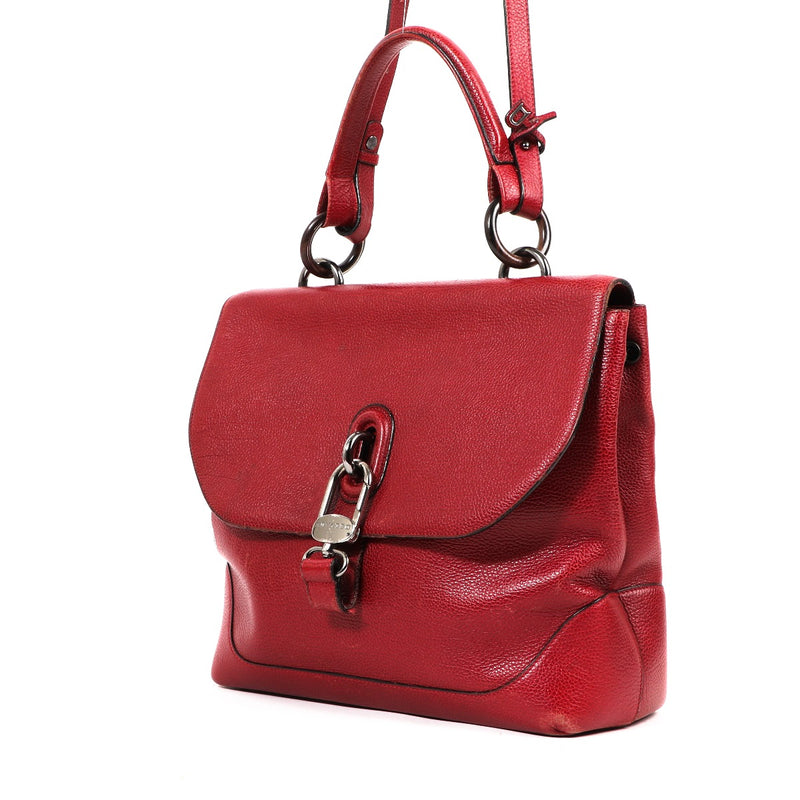 Delvaux Red Leather Vintage Shoulder Bag