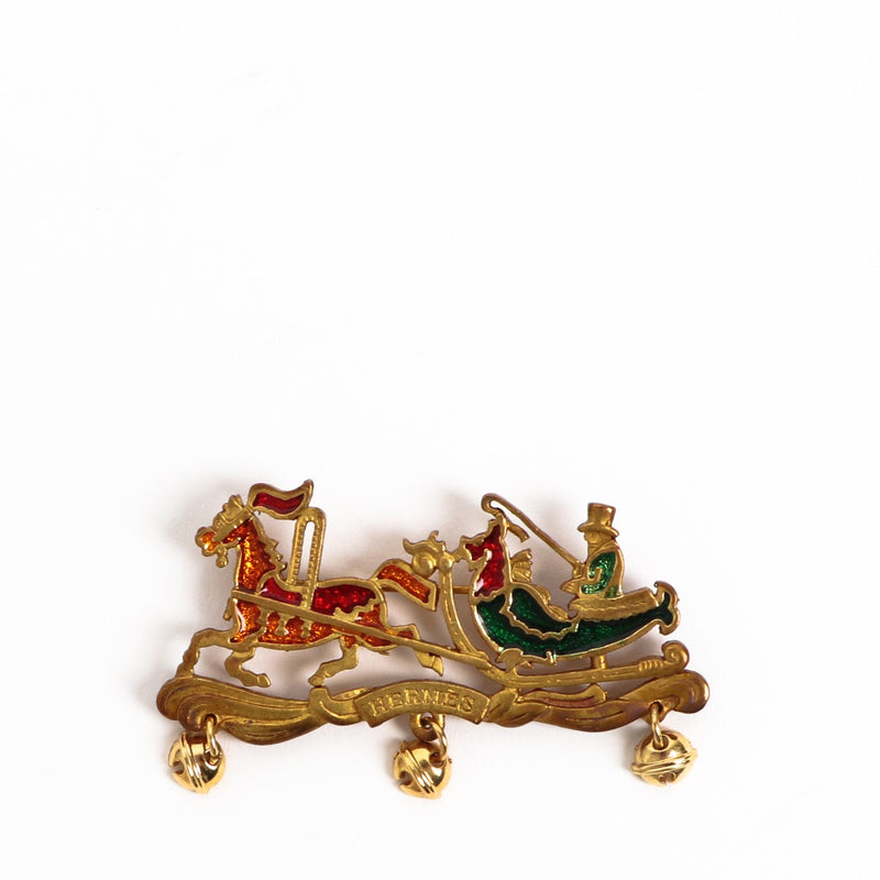 Hermès Vintage Enamel Sleigh Brooch