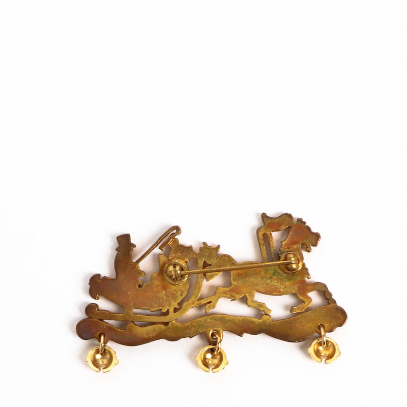 Buy an authentic second-hand Hermès Gold Plated Carriage Brooch in good condition at Labellov in Antwerp.