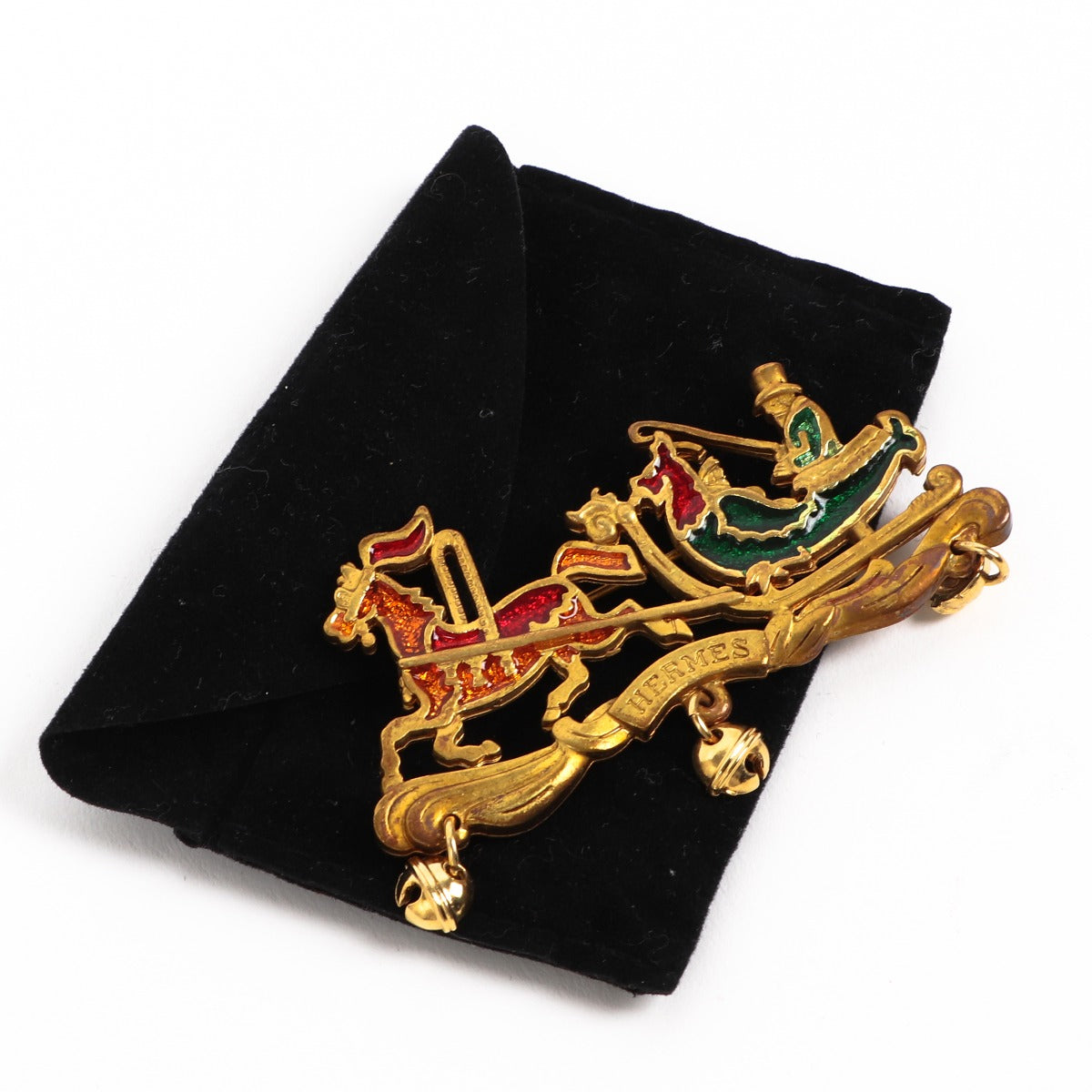 Hermès Vintage Enamel Sleigh Brooch