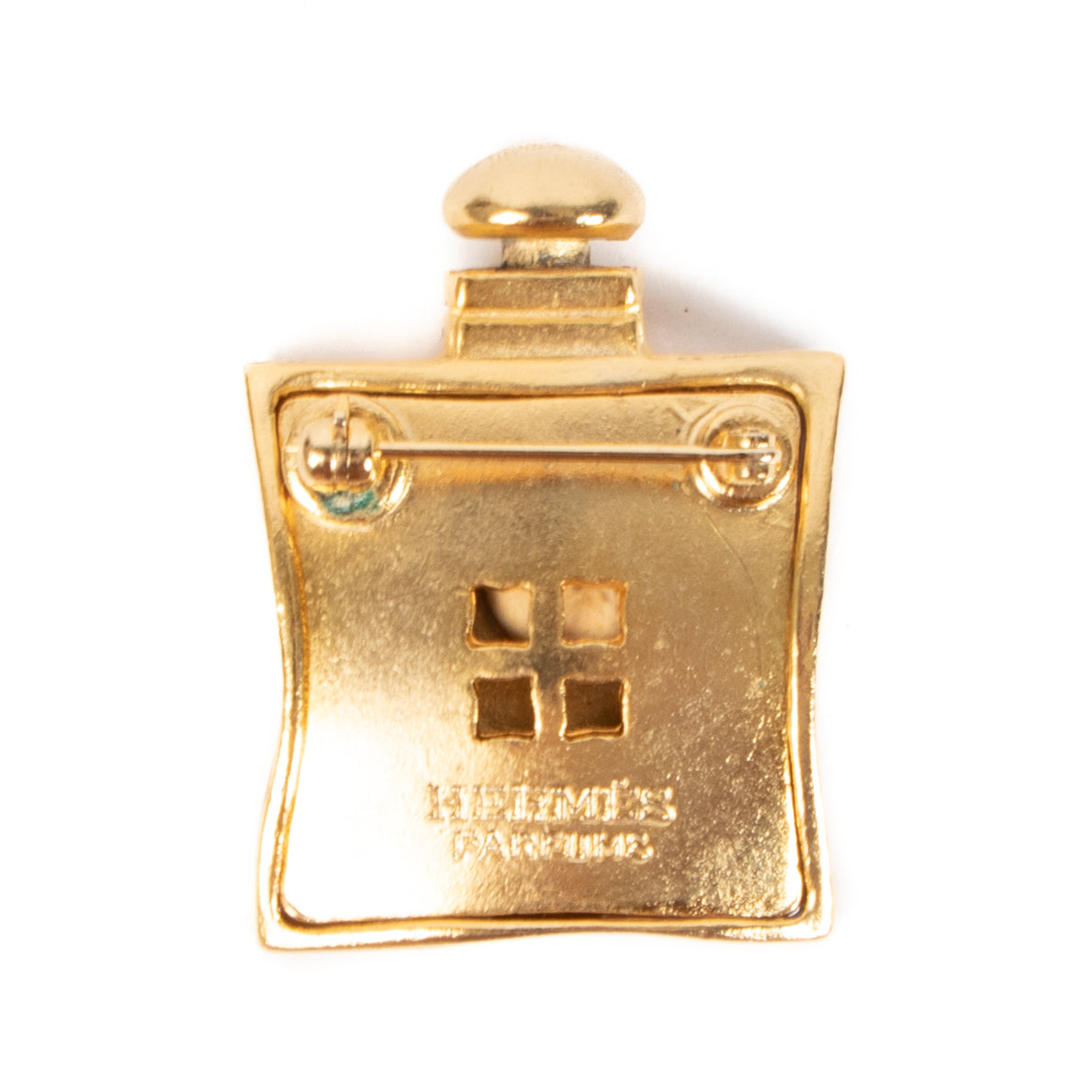 Shop a 100% authentic Hermès Gold 24 Faubourg Parfum Bottle Brooch on Labellov.com