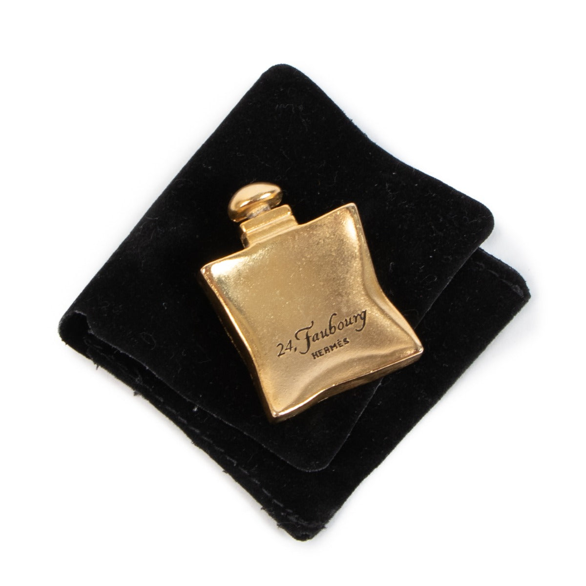 Broche bouteille de parfum Hermès Or 24 Faubourg