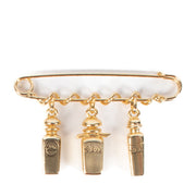 Hermès Gold Calèche Pendant Perfume Brooch