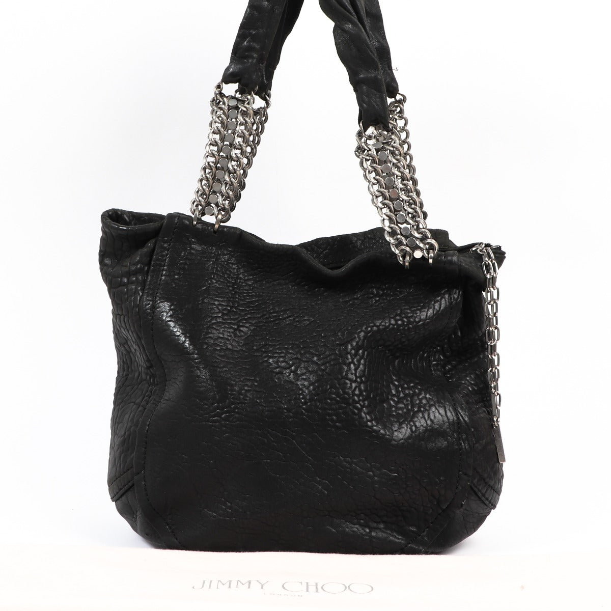 Buy an authentic second-hand Jimmy Choo Black Leather Shoulder Bag in preloved condition at Labellov in Antwerp.