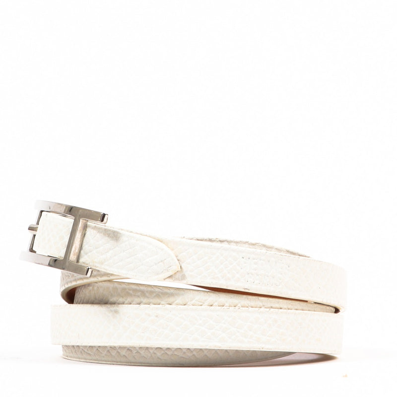 Buy an authentic second-hand Hermès White Leather Tour Bracelet in very good condition at Labellov in Antwerp.