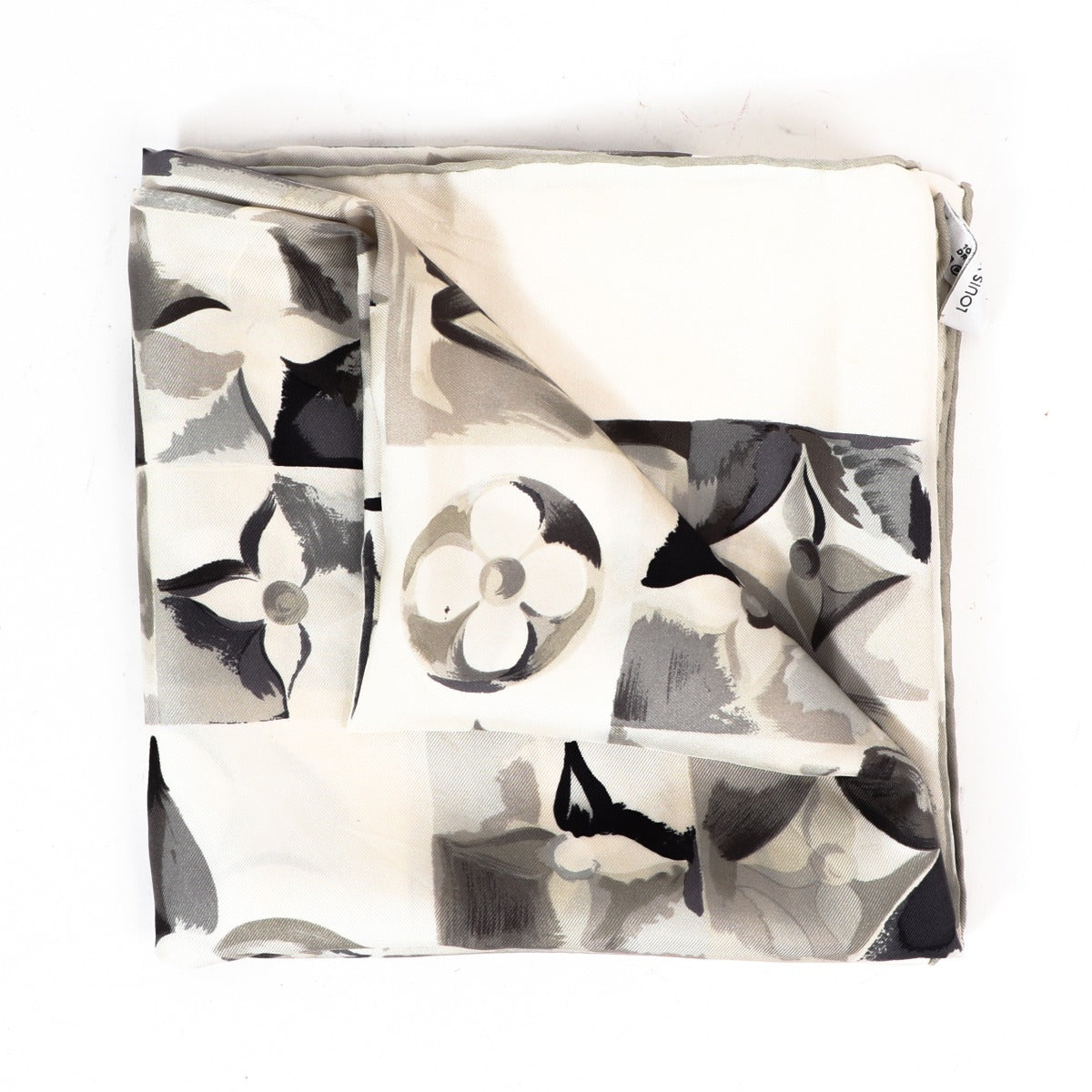Louis Vuitton Grey Monogram Watercolor Silk Scarf