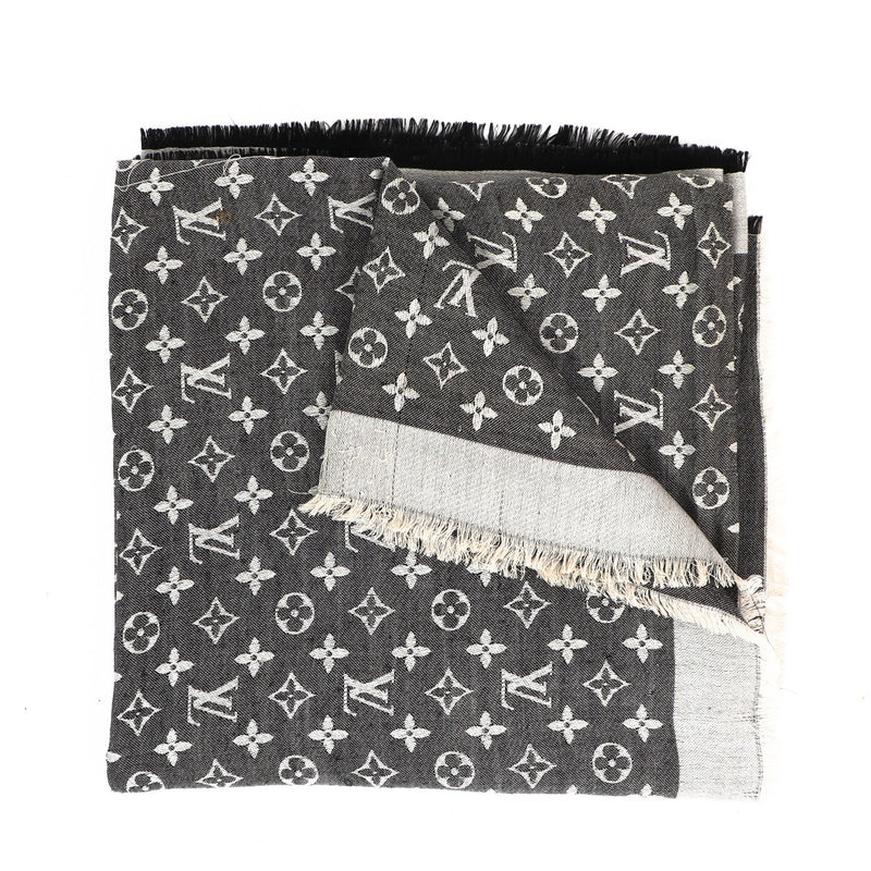 Louis Vuitton Grey Monogram Shawl Scarf