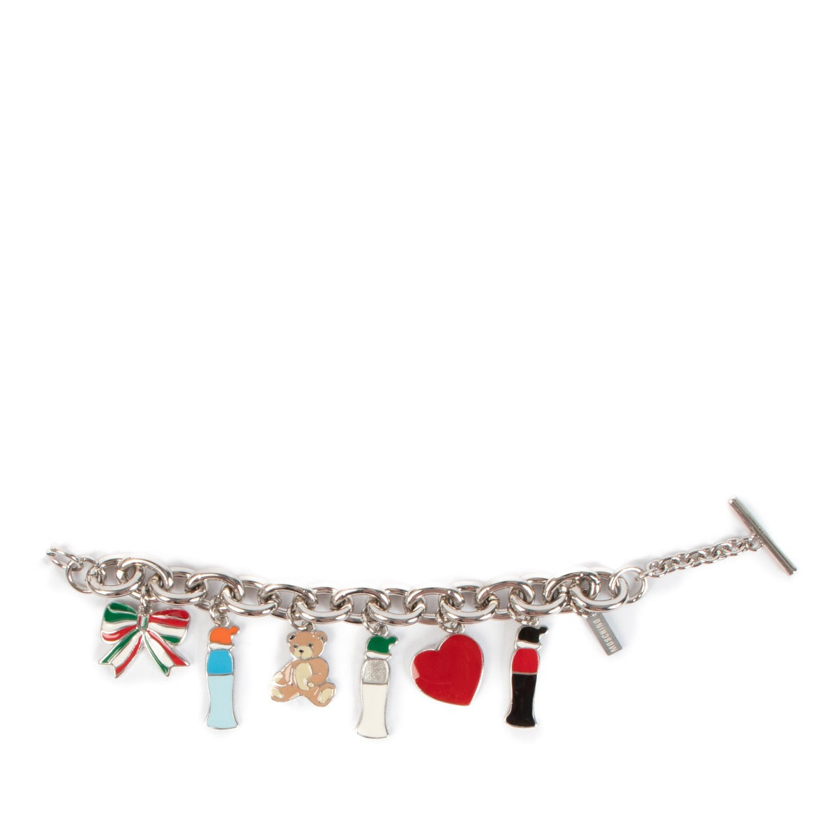 Moschino Silver Charm Pendant Bracelet