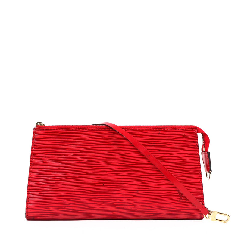 Buy an authentic second-hand Louis Vuitton Red Epi Pochette Clutch in good condition at Labellov in Antwerp.