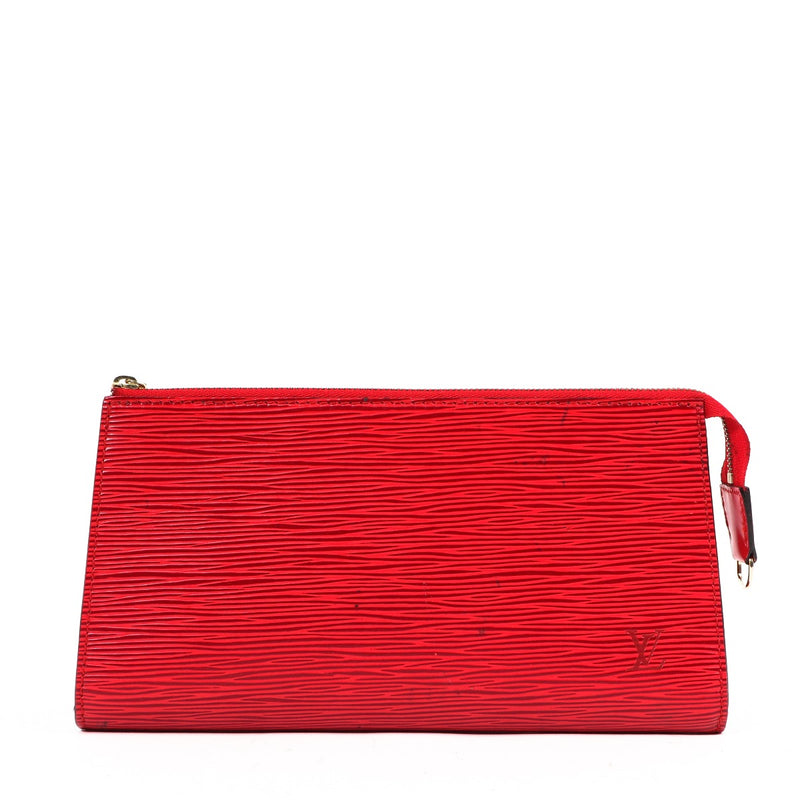 Buy an authentic second-hand Louis Vuitton Red Epi Pochette Clutch in good condition at Labellov in Antwerp.