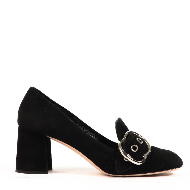 Miu Miu Black Suede Block Heels - size 40