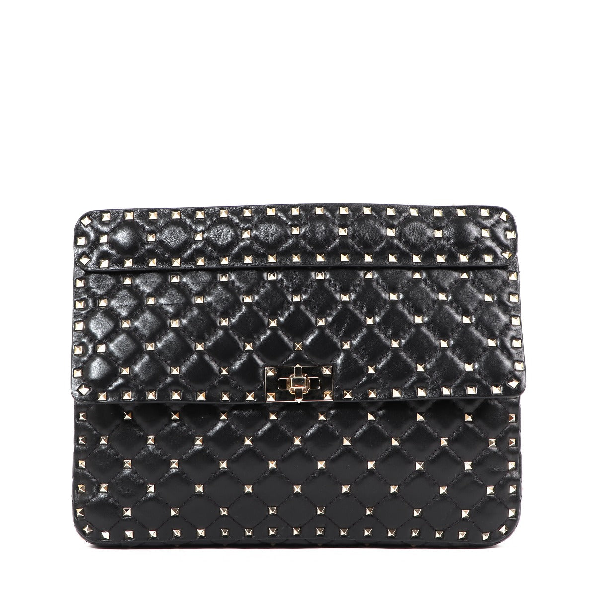 Valentino Garavani Black Large Rockstud Spike Nappa Bag