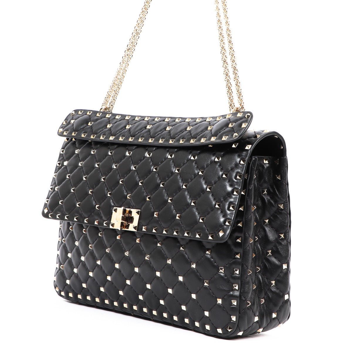 Buy an authentic second-hand Valentino Garavani Black Rockstud Leather Spike Crossbody Bag in very good condition at Labellov in Antwerp.