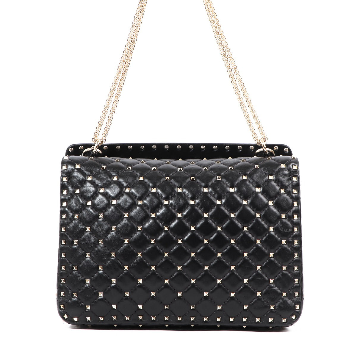 Buy an authentic second-hand Valentino Garavani Black Rockstud Leather Spike Crossbody Bag in very good condition at Labellov in Antwerp.