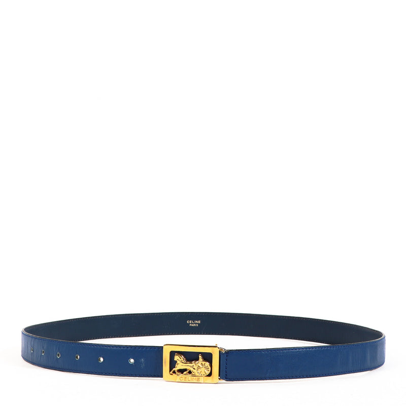 Celine Vintage Horse Blue Belt - size 85