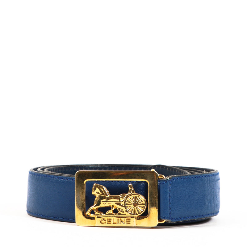 Celine Vintage Horse Blue Belt - size 85