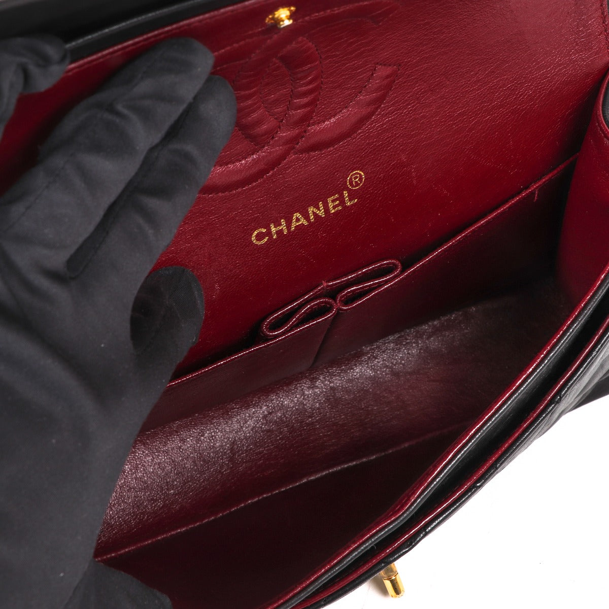 Chanel Vintage Black Lambskin Small Classic Flap Bag
