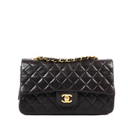Chanel Vintage Black Lambskin Small Classic Flap Bag