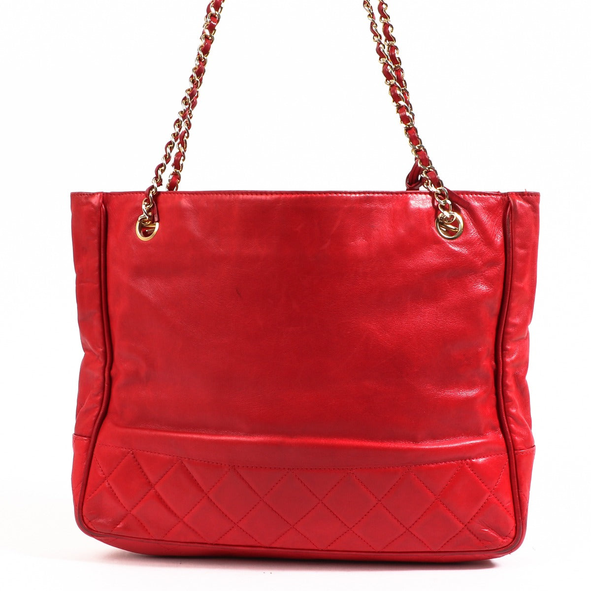 Buy an authentic second-hand Chanel Red Quilted Leather Vintage Tote Bag in good condition at Labellov in Antwerp.
