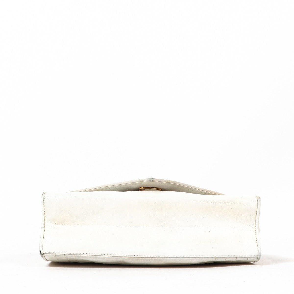 Chanel Vintage White CC Clutch With Chain