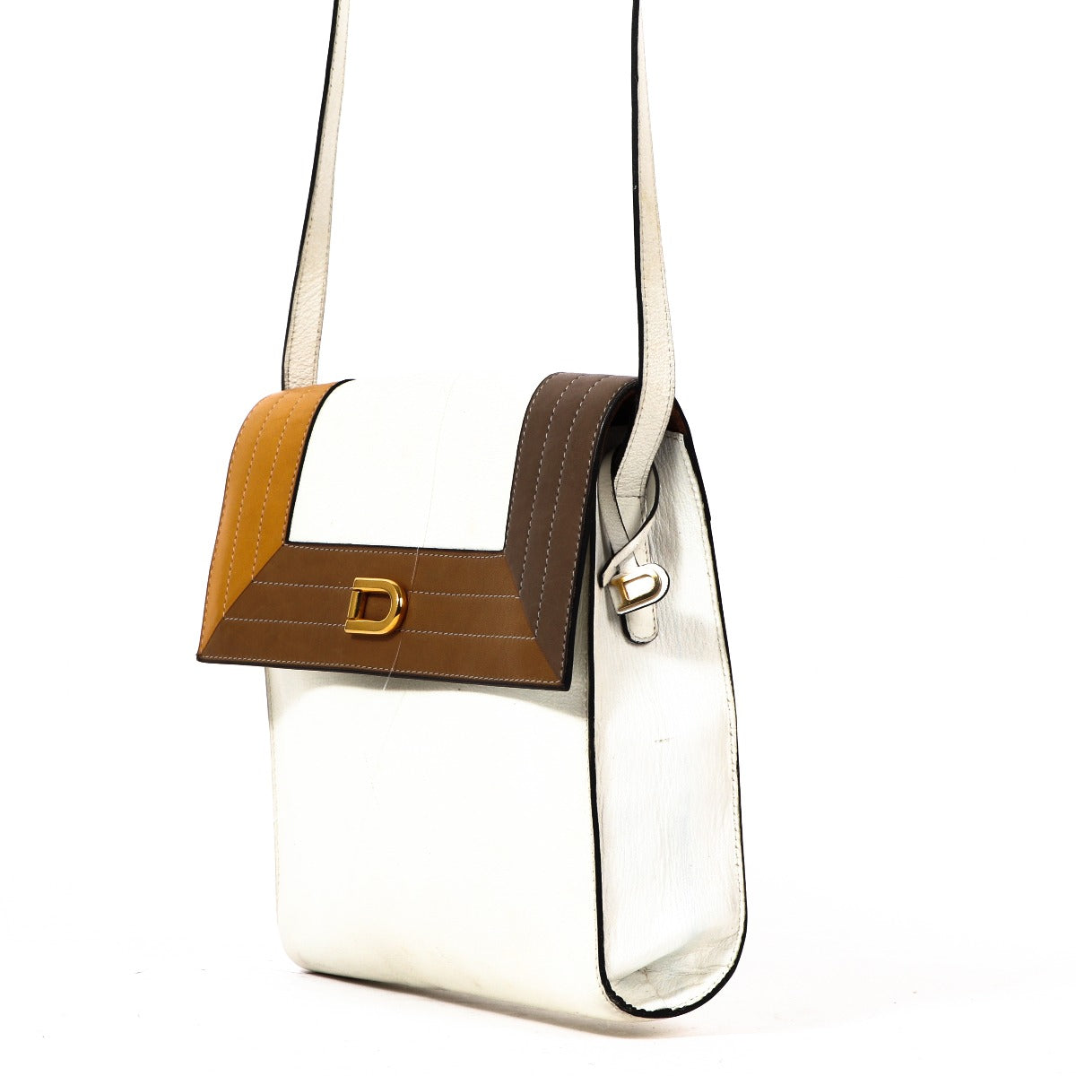 Sac bandoulière vintage blanc Delvaux 1983
