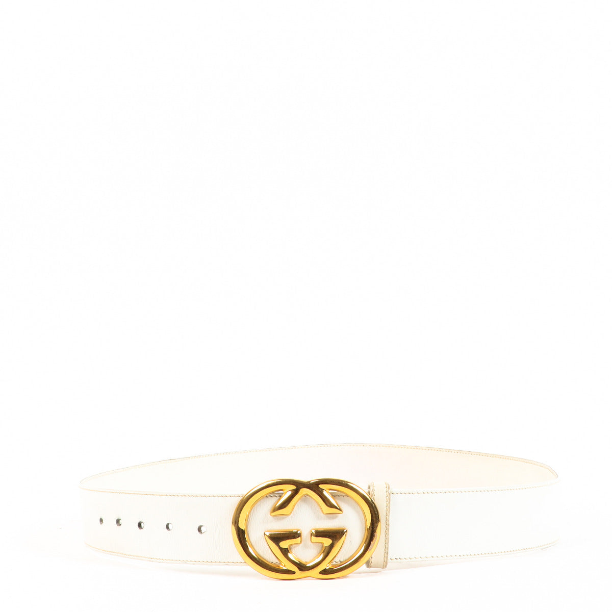 Gucci Vintage White Logo Belt - size 90